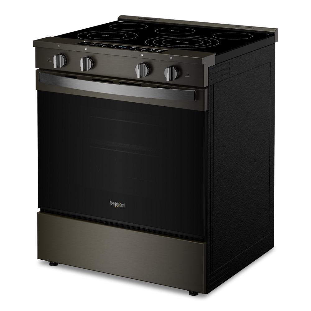 Whirlpool WSES7530RV 30-inch Smart Slide in Electric Range with Air Cooking Technology, No Preheat Air Fry, WipeClean™ Coating, Steam/Self Clean and High Speed Preheat