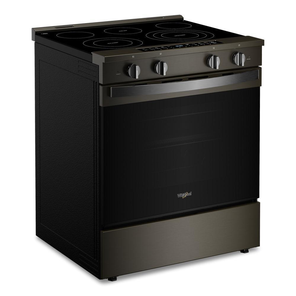 Whirlpool WSES7530RV 30-inch Smart Slide in Electric Range with Air Cooking Technology, No Preheat Air Fry, WipeClean™ Coating, Steam/Self Clean and High Speed Preheat