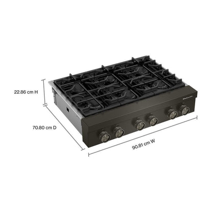 KCGK936TBE KitchenAid® 36-inch 6-Burner Gas Commercial-Style Rangetop