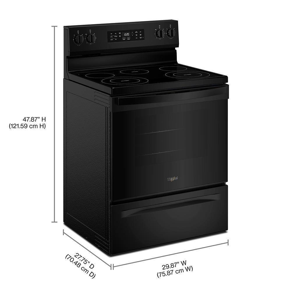 Whirlpool WFES4530SB 30-inch Electric Range with Air Cooking Technology and Steam Clean