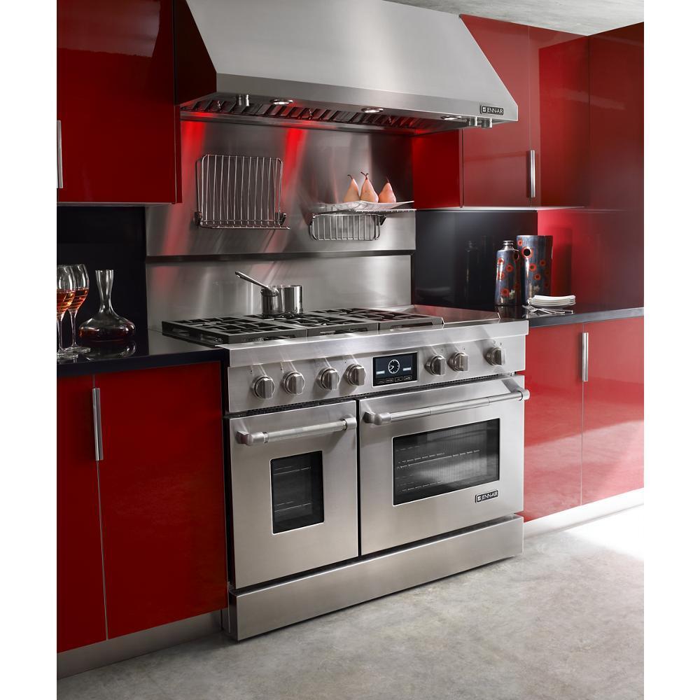 Kitchenaid W10285449 48" Range Hood Backguard Kit with Dual Position Shelf, Stainless Steel, fits JXW9048WP, Size: 20" H