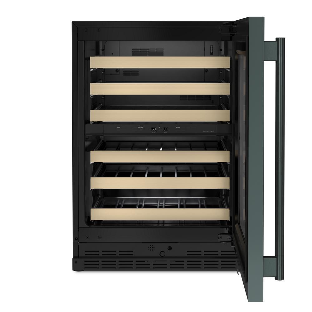 Kitchenaid KUWR524SJP 24" Undercounter Wine Cellar with Full-Extension Wood-Front Racks