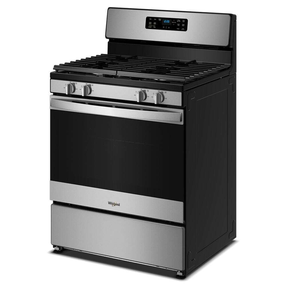 Whirlpool WFGS3130TS 30-inch Gas Range with Crispy Mode and Dishwasher Safe Grates