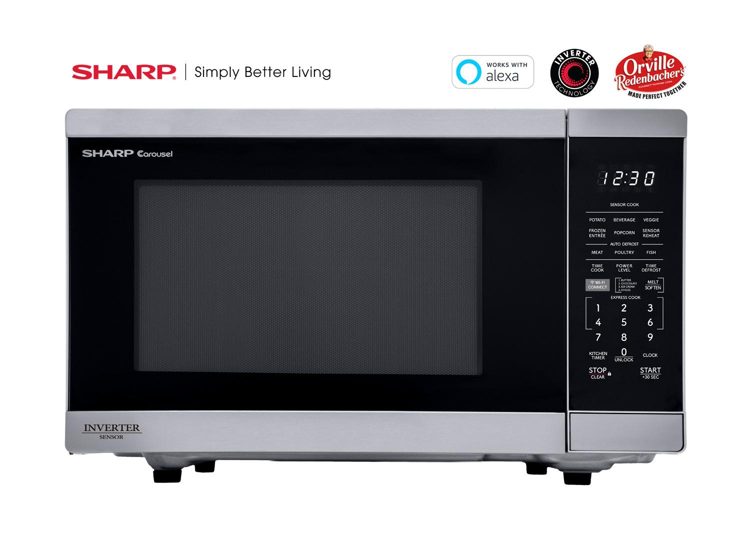 SMC1469KS Sharp 1.4 cu. ft. 1100W Smart Stainless Steel Microwave Oven with Inverter Technology