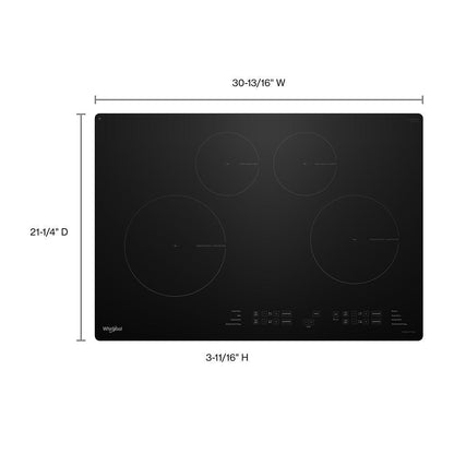 Whirlpool WCIT6030SB 30" Induction Cooktop with WipeClean™ Coating - 4 Elements