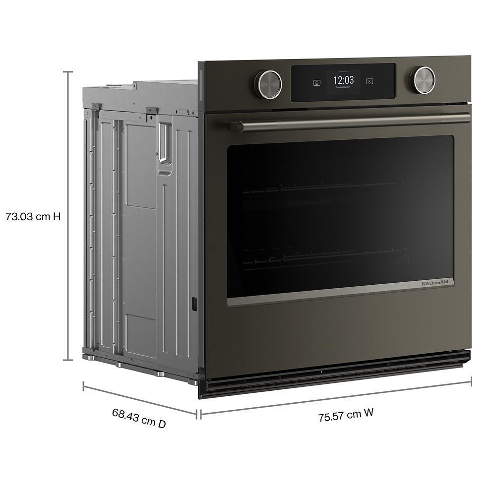 Kitchenaid KOES930SBE 30-inch Smart Electric Single Wall Oven with Intelligent Cooking Camera - Black Ore