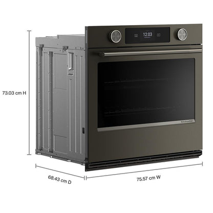 Kitchenaid KOES930SBE 30-inch Smart Electric Single Wall Oven with Intelligent Cooking Camera - Black Ore