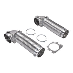 Maytag 4396028 4' Silver Dryer Vent Kit with 2 flexible metal vent pieces, 2 close-quarter elbows, and clamps - 2 pack