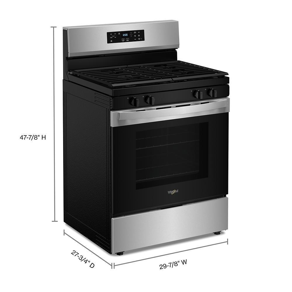 Whirlpool WFGS3530RS 30-inch Self Clean Gas Range with No Preheat Mode