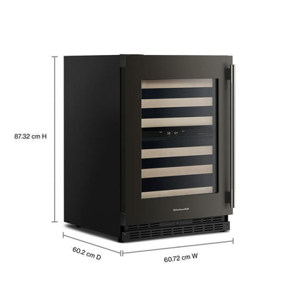 Kitchenaid KUWL524SBE 24" Undercounter Wine Cellar with Full-Extension Wood-Front Racks