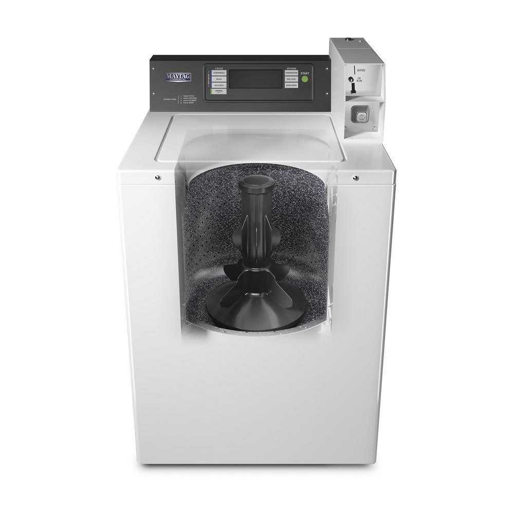 Maytag MAT24PDAWW Commercial Top-Load Washer, Coin Drop Installed