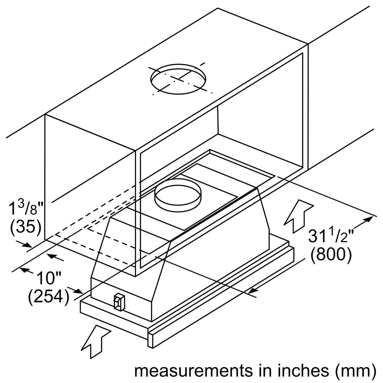 Bosch HUI56551UC 500 Series, 36" Pull-out Hood S/S