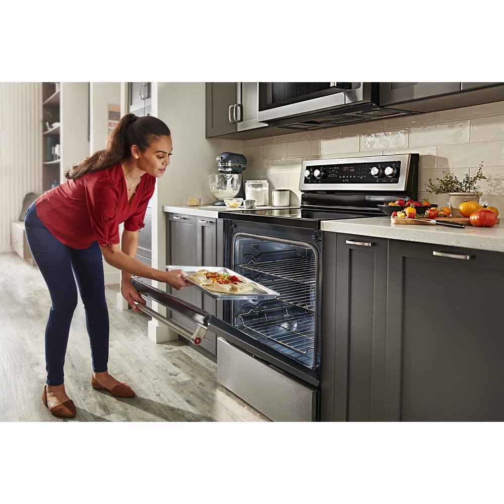 Kitchenaid KFEG504KPS 30-Inch 5 Element Electric Convection Range with PrintShield™ Finish