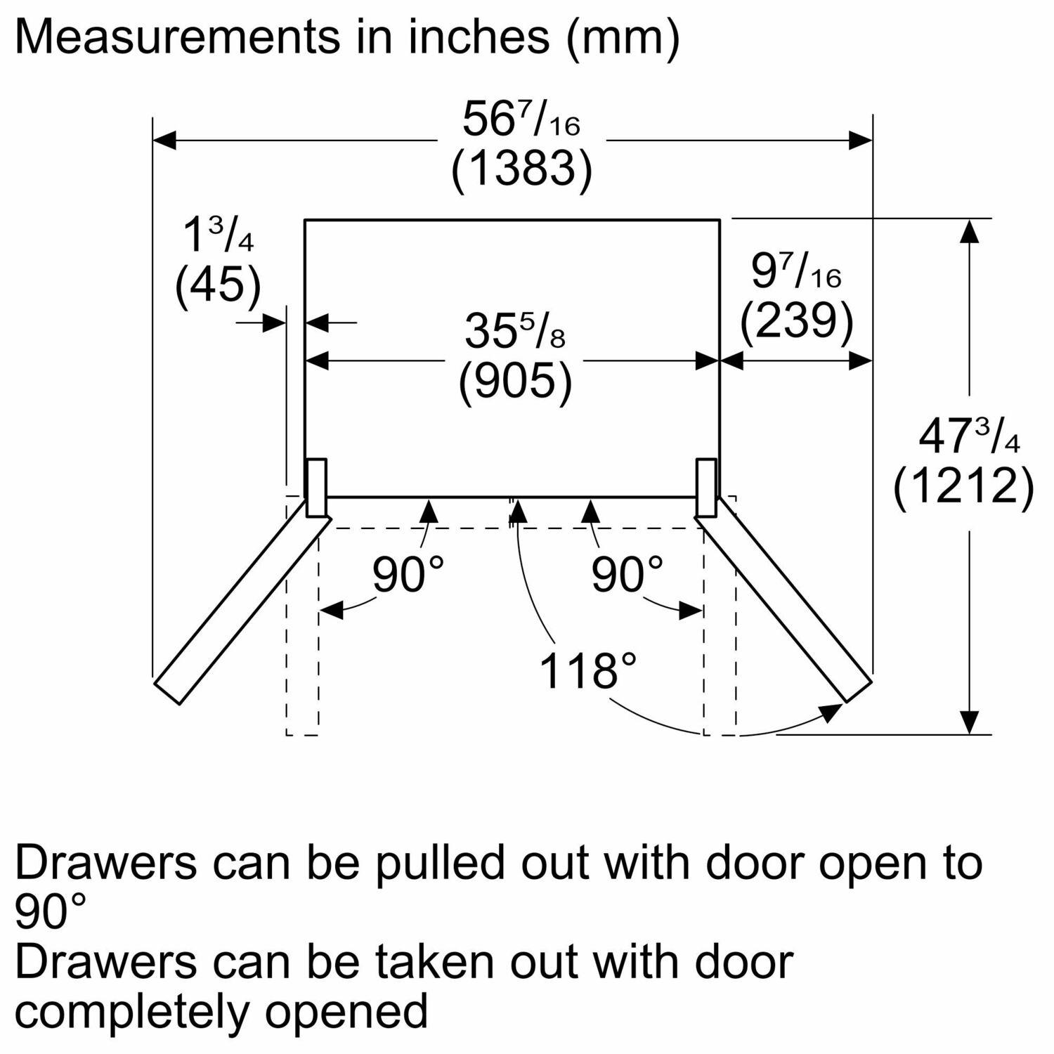 Bosch B36FD10ENS 100 Series French Door Bottom Mount Refrigerator 36" Stainless steel (with anti-fingerprint)