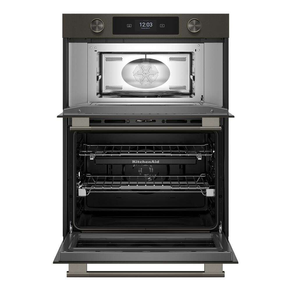 Kitchenaid KOEC930SBE 30-inch Smart Electric Combo Wall Oven with Intelligent Cooking Camera - Black Ore