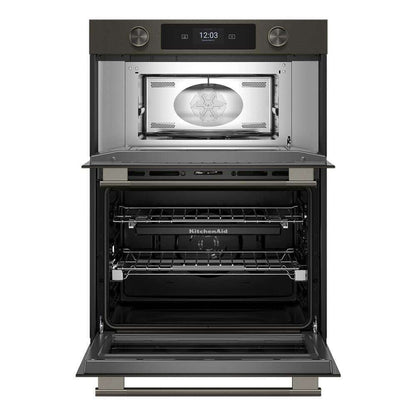 Kitchenaid KOEC930SBE 30-inch Smart Electric Combo Wall Oven with Intelligent Cooking Camera - Black Ore