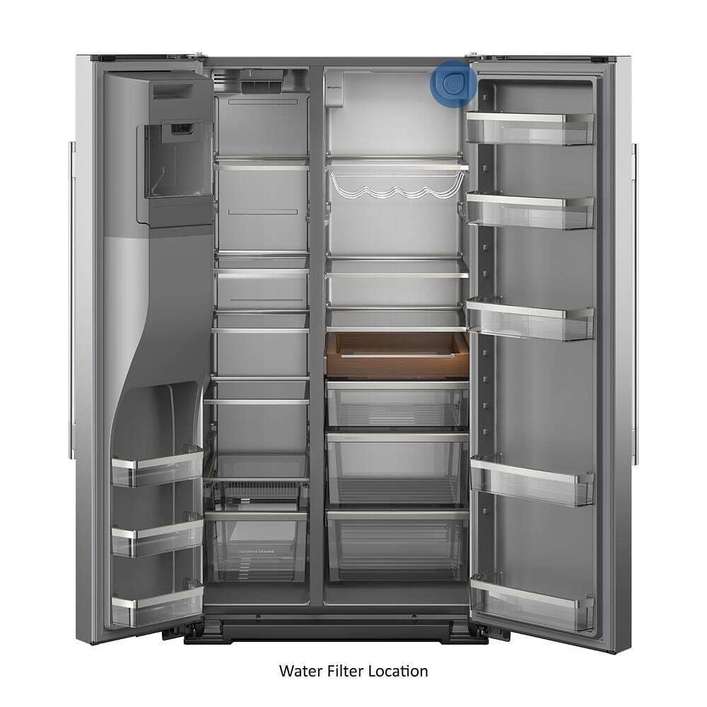 Kitchenaid KRSF336RPS 28.7 Cu. Ft. Side-by-Side Refrigerator with Exterior Ice and Water Dispenser and Removable Under-Shelf Wine Rack