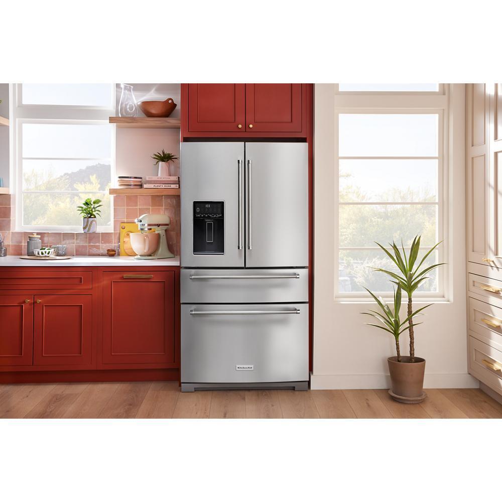 Kitchenaid KRMF536RPS 26.2 Cu. Ft. Multi-Door French Door Refrigerator with Platinum Interior