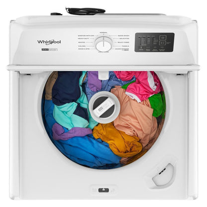 Whirlpool WTW4307SW 4.2-4.3 Cu. Ft. Whirlpool® Top Load Washer with 2-in-1 Removable Agitator and Soft Close Glass Lid