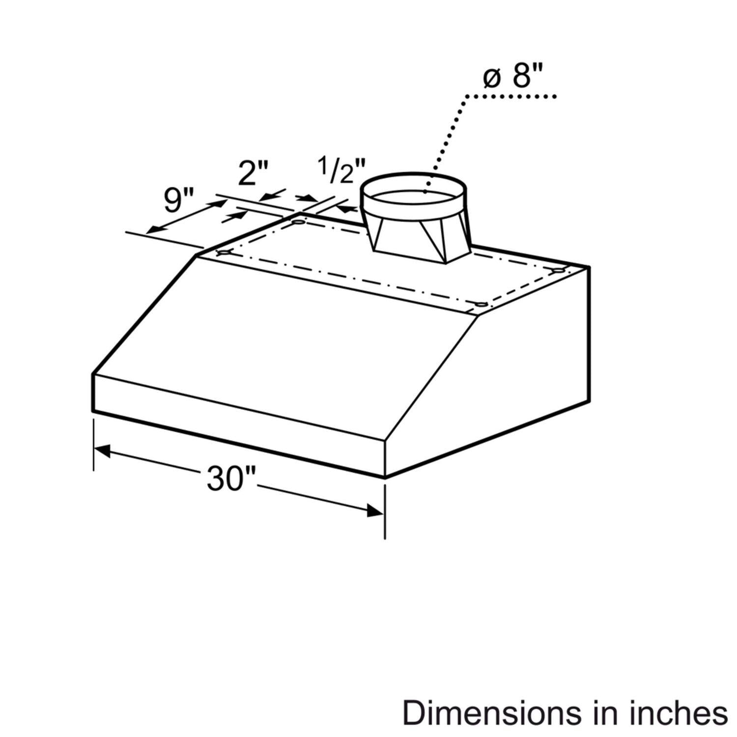 Bosch 800 Series, 30" Under-cabinet Wall Hood, 600 CFM