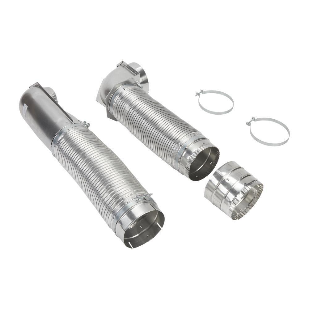 Maytag 4396013RB 18"-29" Dryer Telescoping Vent Periscope for 2.5" clearance, with 1 male snap-lock fitting and 1 draw-band collar