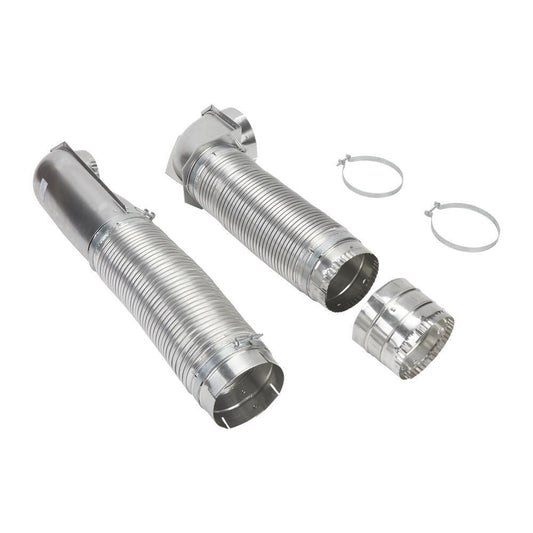 Maytag 4396013RB 18"-29" Dryer Telescoping Vent Periscope for 2.5" clearance, with 1 male snap-lock fitting and 1 draw-band collar