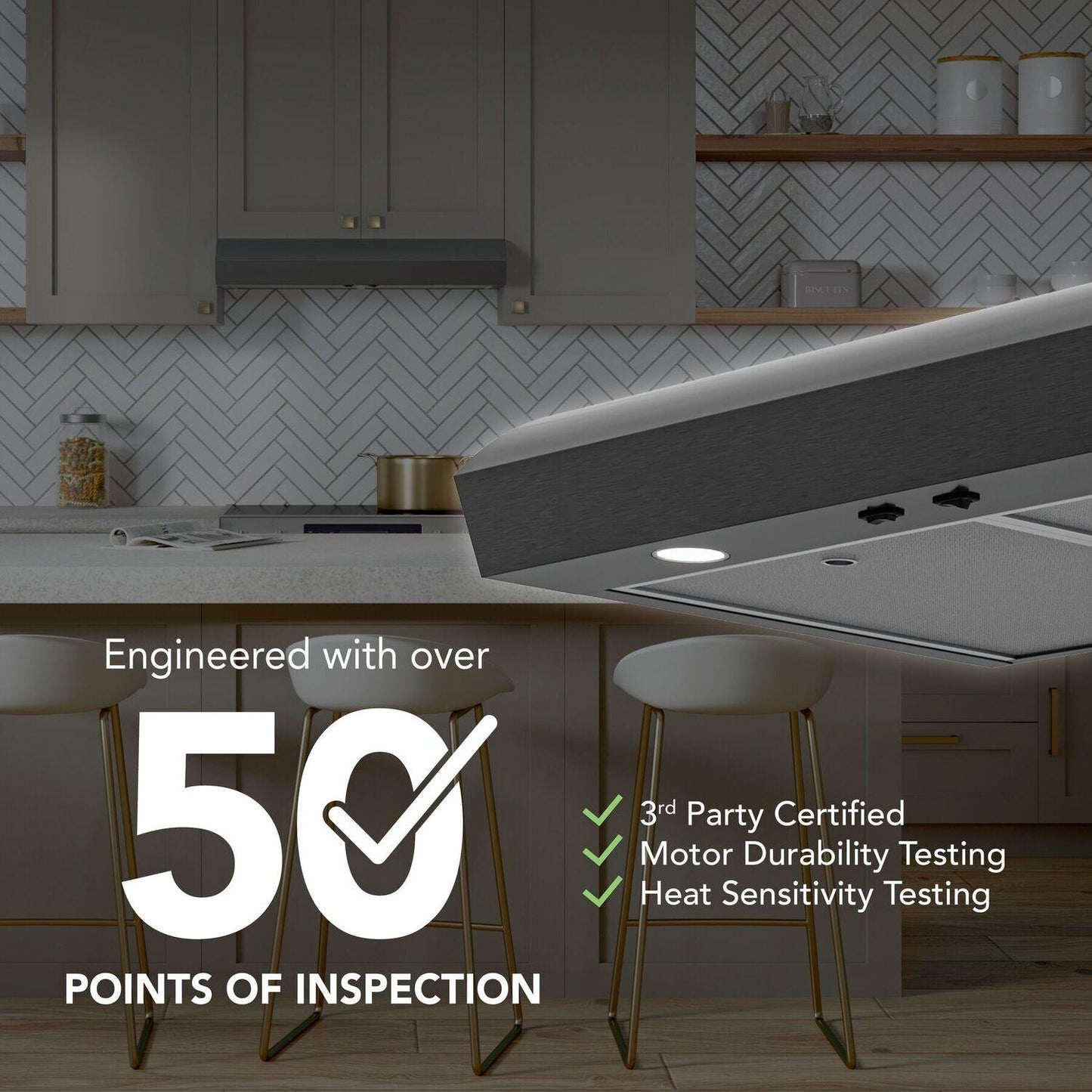 MTR1303BLS Broan-NuTone 30-Inch Under Cabinet Range Hood, ENERGY STAR, 350 Max Blower CFM, Black Stainless Steel