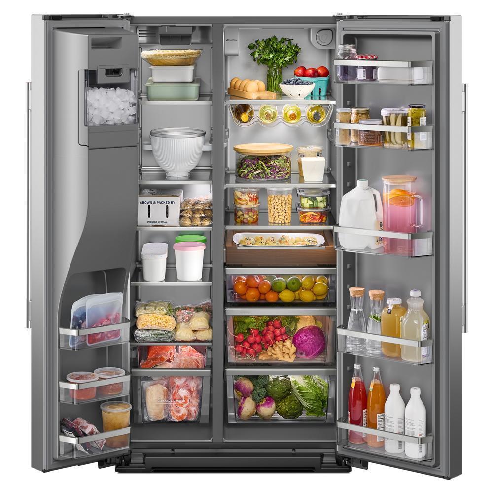 Kitchenaid KRSF336RPS 28.7 Cu. Ft. Side-by-Side Refrigerator with Exterior Ice and Water Dispenser and Removable Under-Shelf Wine Rack