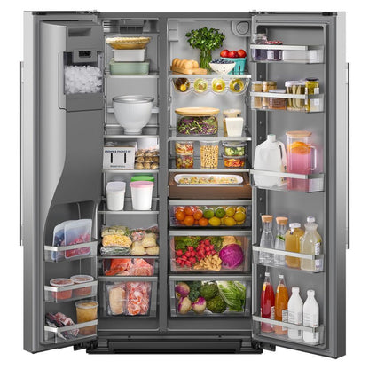 Kitchenaid KRSF336RPS 28.7 Cu. Ft. Side-by-Side Refrigerator with Exterior Ice and Water Dispenser and Removable Under-Shelf Wine Rack
