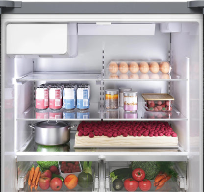 Bosch B36FD52SNS 500 Series, French Door Bottom freezer, multi door, 36'', Brushed steel (with anti-fingerprint), Total No Frost