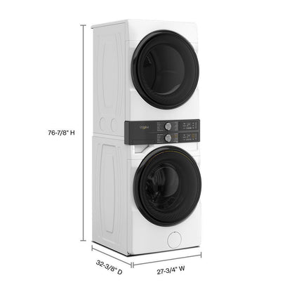 Whirlpool WGF5727TW Smart ENERGY STAR® Front Load Laundry Tower with UV Clean Technology & FreshFlowTM Vent System 4.5 cu. ft. Washer & 7.4 cu. ft. Gas Dryer