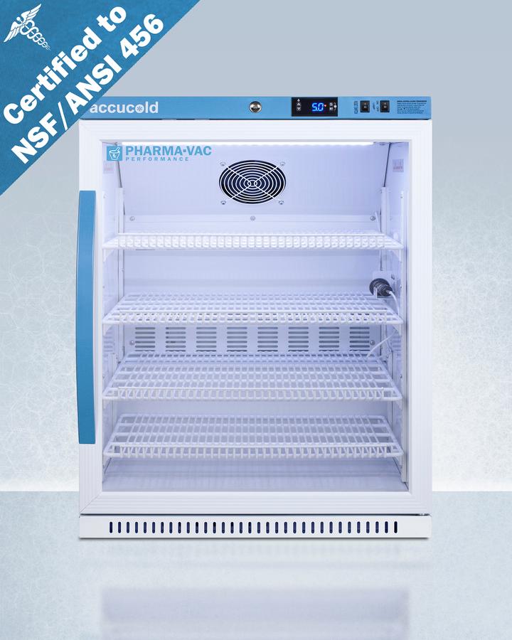 Summit ARG61PVBIADA456 6 CU.FT. ADA Height Vaccine Refrigerator, Certified To Nsf/ansi 456 Vaccine Storage Standard