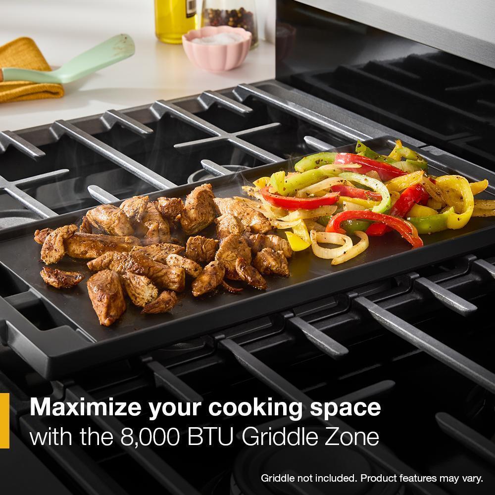 Whirlpool WFGS4530SB 30-inch Gas Range with Air Cooking Technology and Steam Clean
