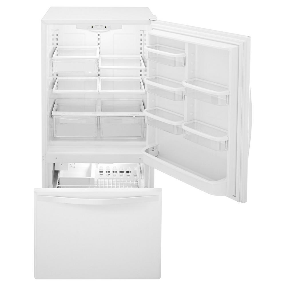 Whirlpool WRB322DMBW 33-inches wide Bottom-Freezer Refrigerator with SpillGuard™ Glass Shelves - 22 cu. ft