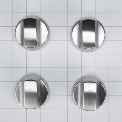 Whirlpool W10231702 KitchenAid 30-IN Range Bladed, Stemless, Brushed Burner Knobs Kit (Set of 4) - Stainless Steel
