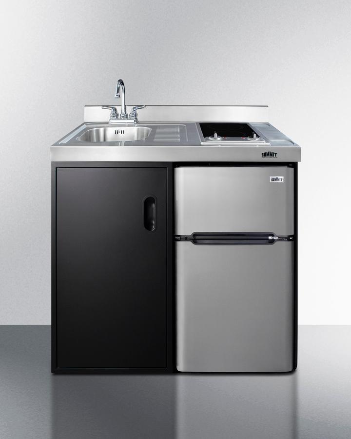 Summit C39ELGLASSBK 39" Wide All-in-one Kitchenette