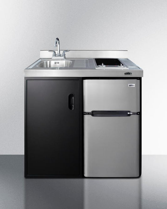Summit C39ELGLASSBK 39" Wide All-in-one Kitchenette