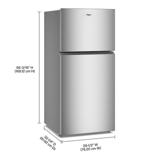 WRTX3219SZ Whirlpool® 30-inch Wide Top Freezer Refrigerator with Total Coverage Cooling- 19 Cu. Ft.