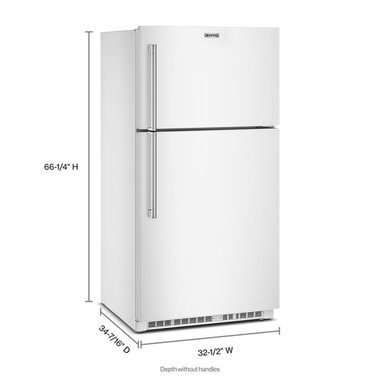 Maytag MRTX5121TW 33-Inch Wide Top-Freezer Refrigerator with Garage Mode-21 Cu. Ft.