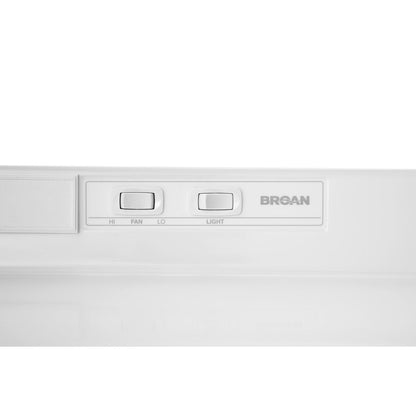 Broan® 42-Inch Convertible Under-Cabinet Range Hood, 230 Max Blower CFM, White-on-White
