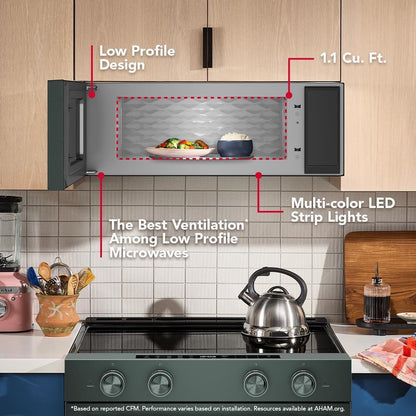 Kitchenaid KMML550RJP Smart Low Profile Microwave Hood Combination with Dual Fan Ventilation