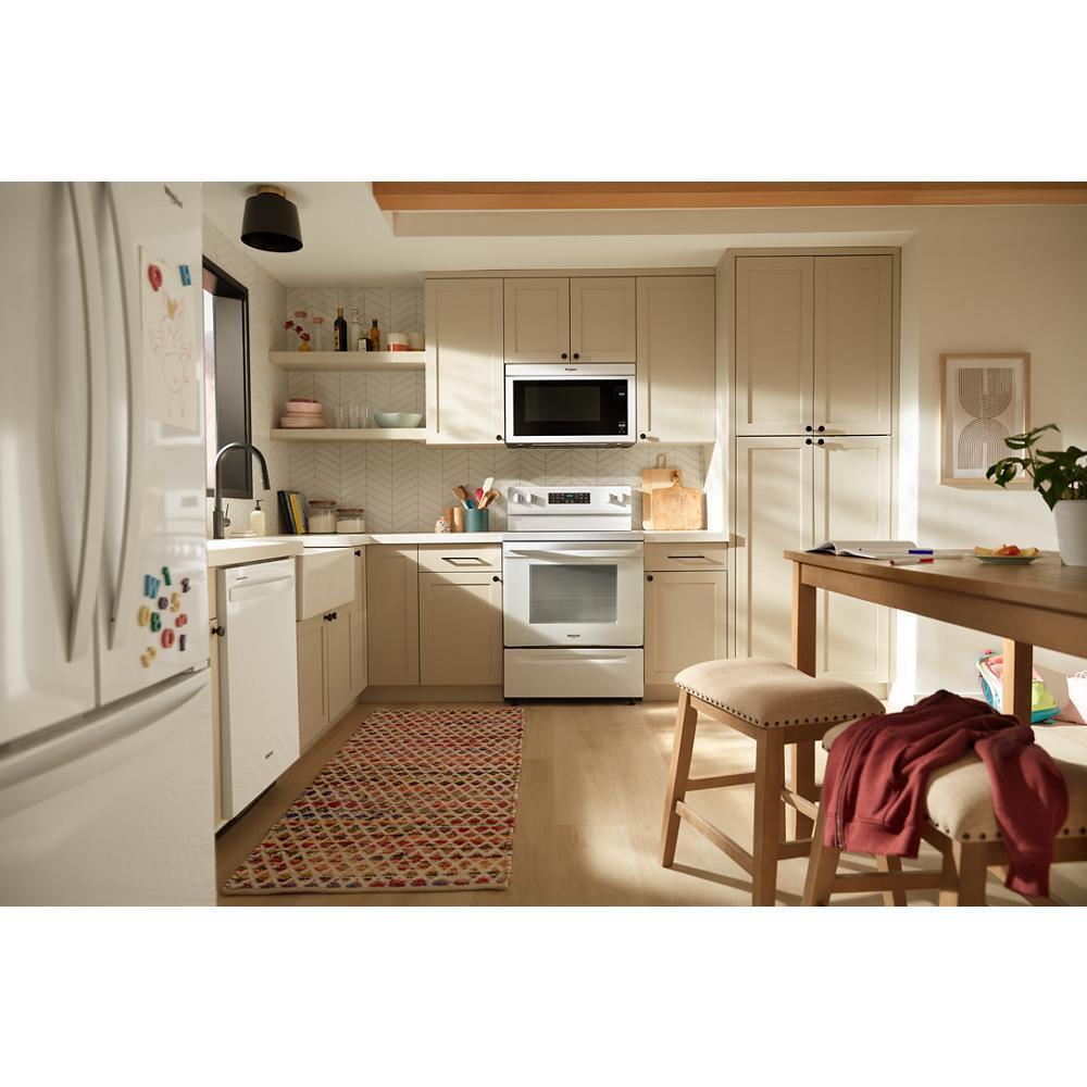 Whirlpool WFES5730SW 30-inch Electric Range with Air Cooking Technology