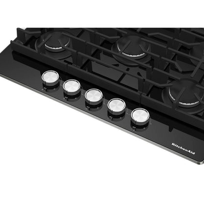 Kitchenaid KCGG530PBL 30" Gas-on-Glass Cooktop