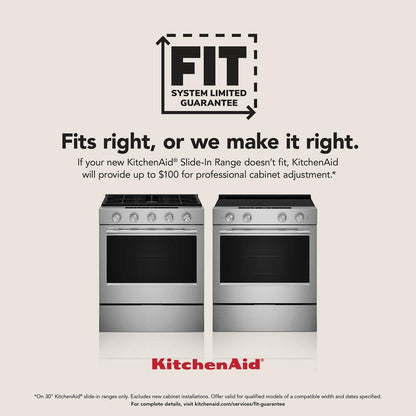 Kitchenaid KSGS430SPS 5.0 Cu. Ft. Smart Slide-in Gas Range with Convection Cooking Modes and Steam Bake Mode