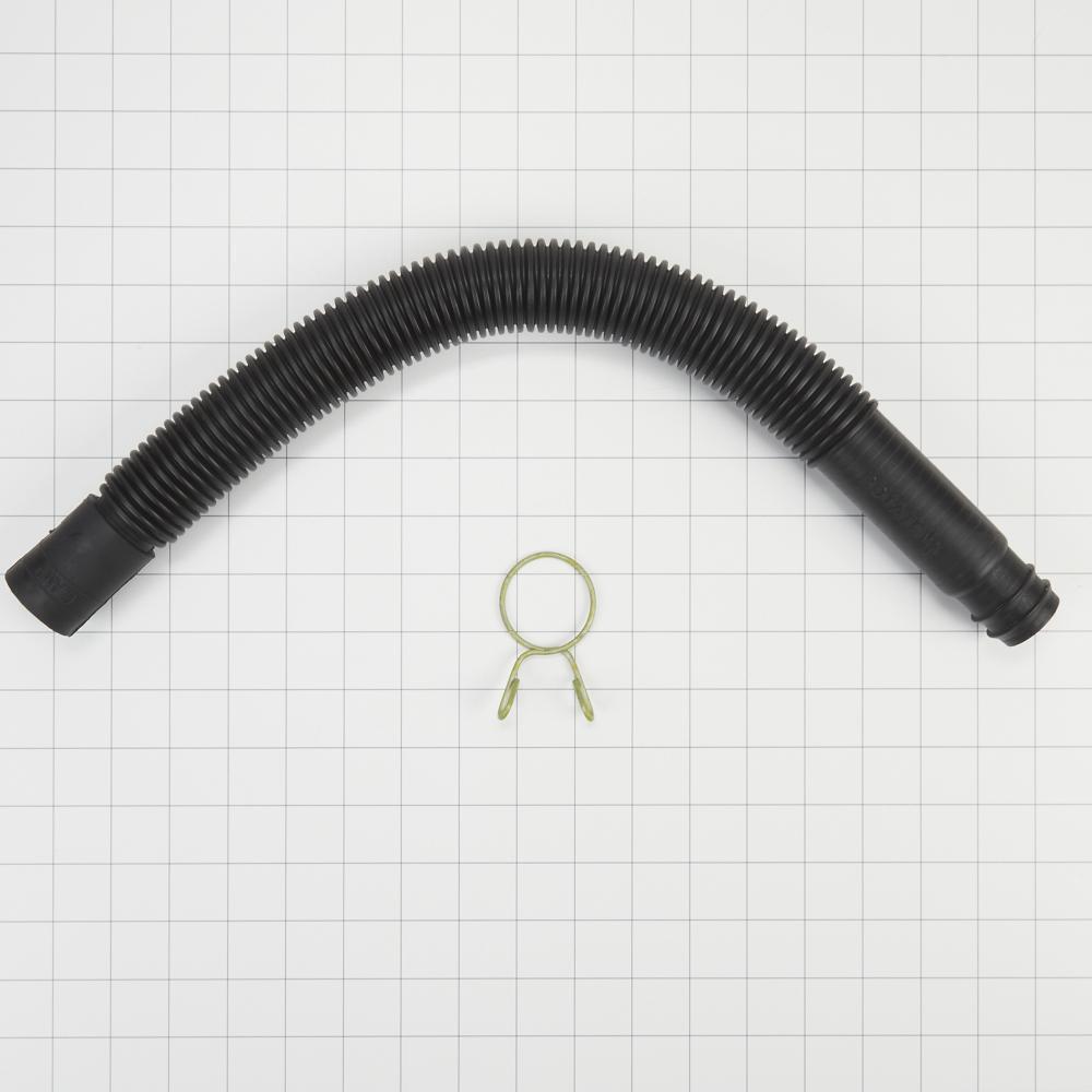 Kitchenaid 285702 21" Black corrugated top load washer drain hose with fittings & clamp (excludes Bravos-Cabrio) - 1 pack