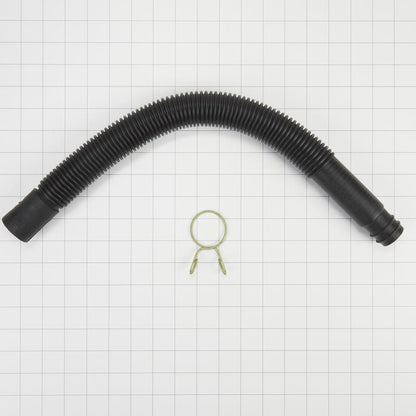 Kitchenaid 285702 21" Black corrugated top load washer drain hose with fittings & clamp (excludes Bravos-Cabrio) - 1 pack