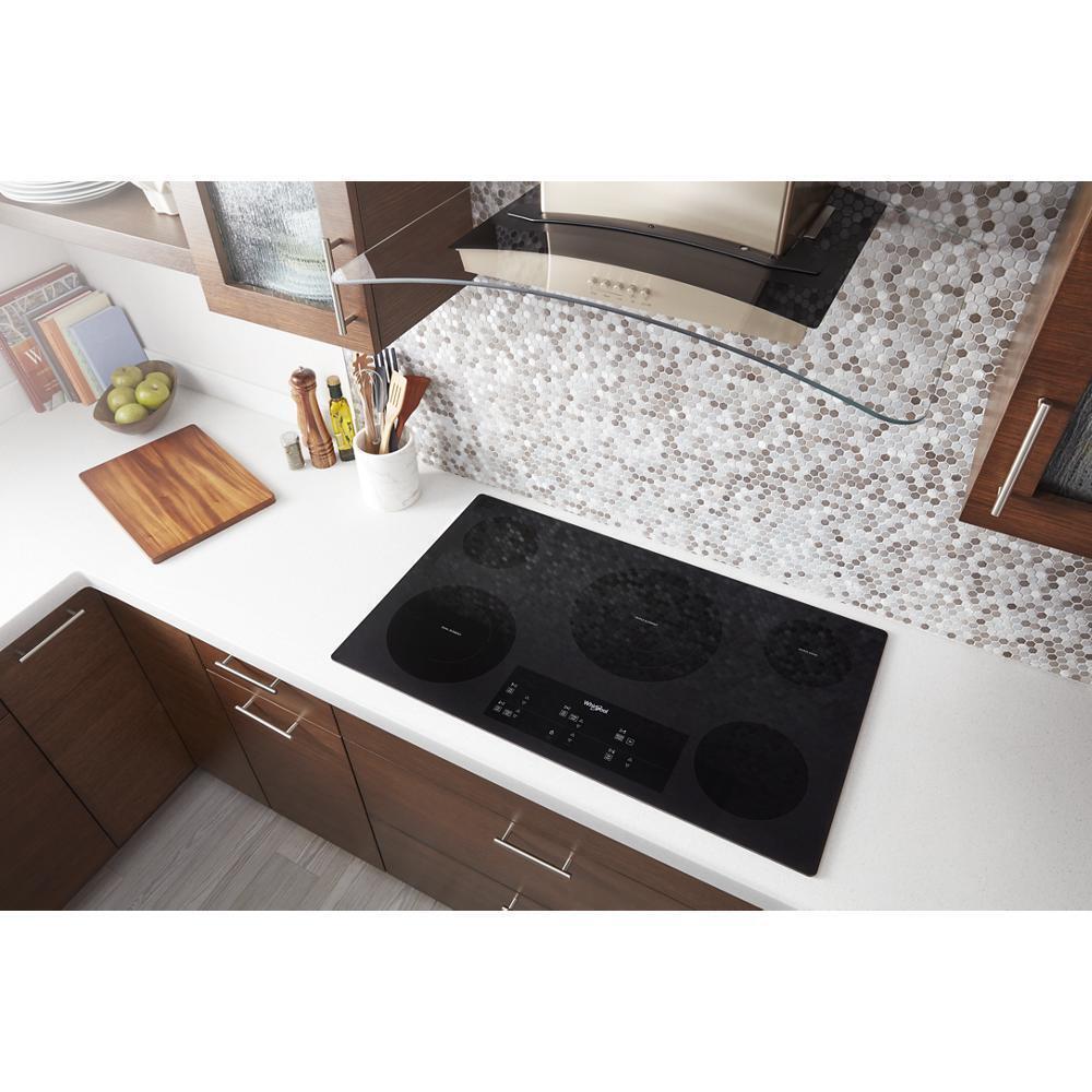 Whirlpool WCE97US6KB 36-inch Electric Ceramic Glass Cooktop with Triple Radiant Element