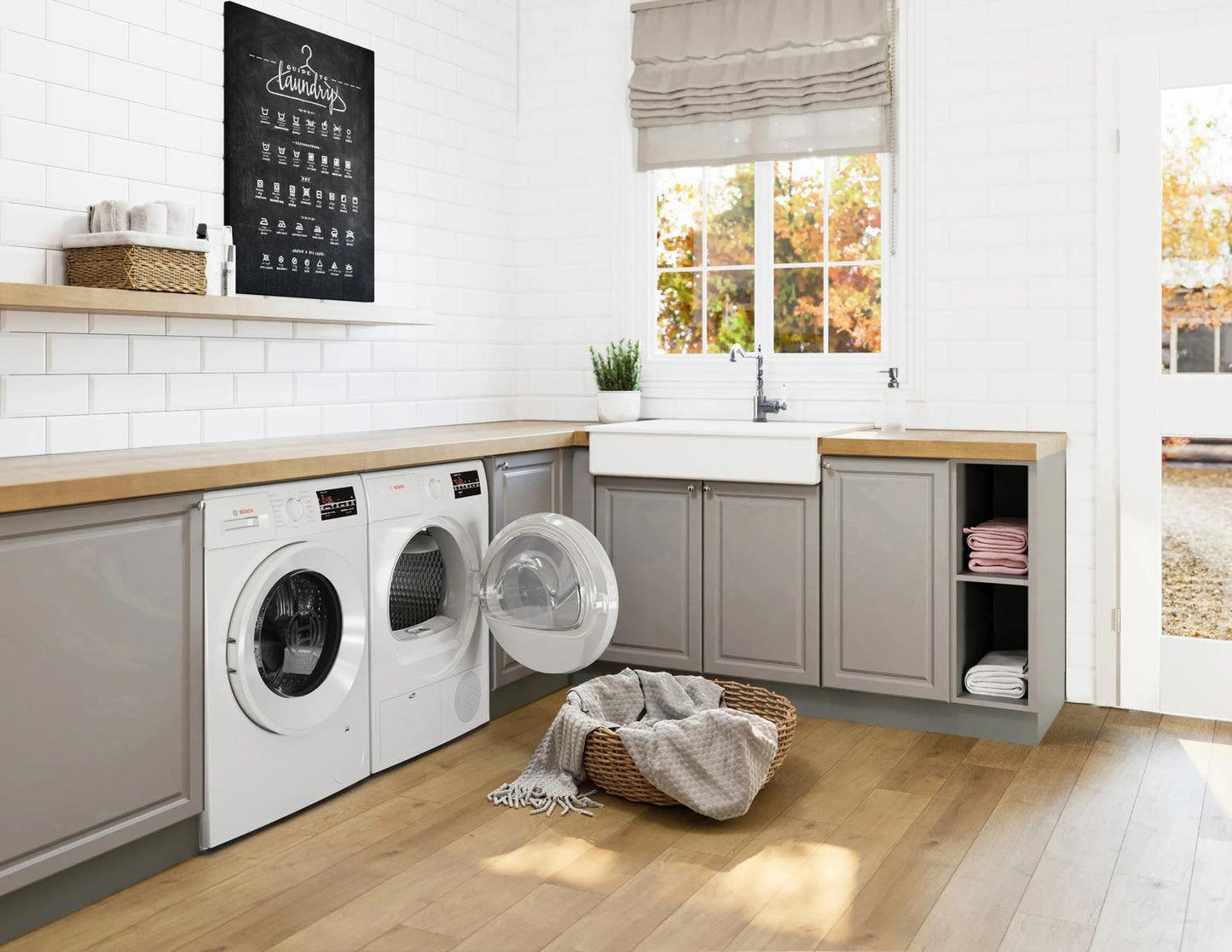 Bosch WGA14400UC 300 Series, washing machine, frontloader fullsize, 1400 rpm, White