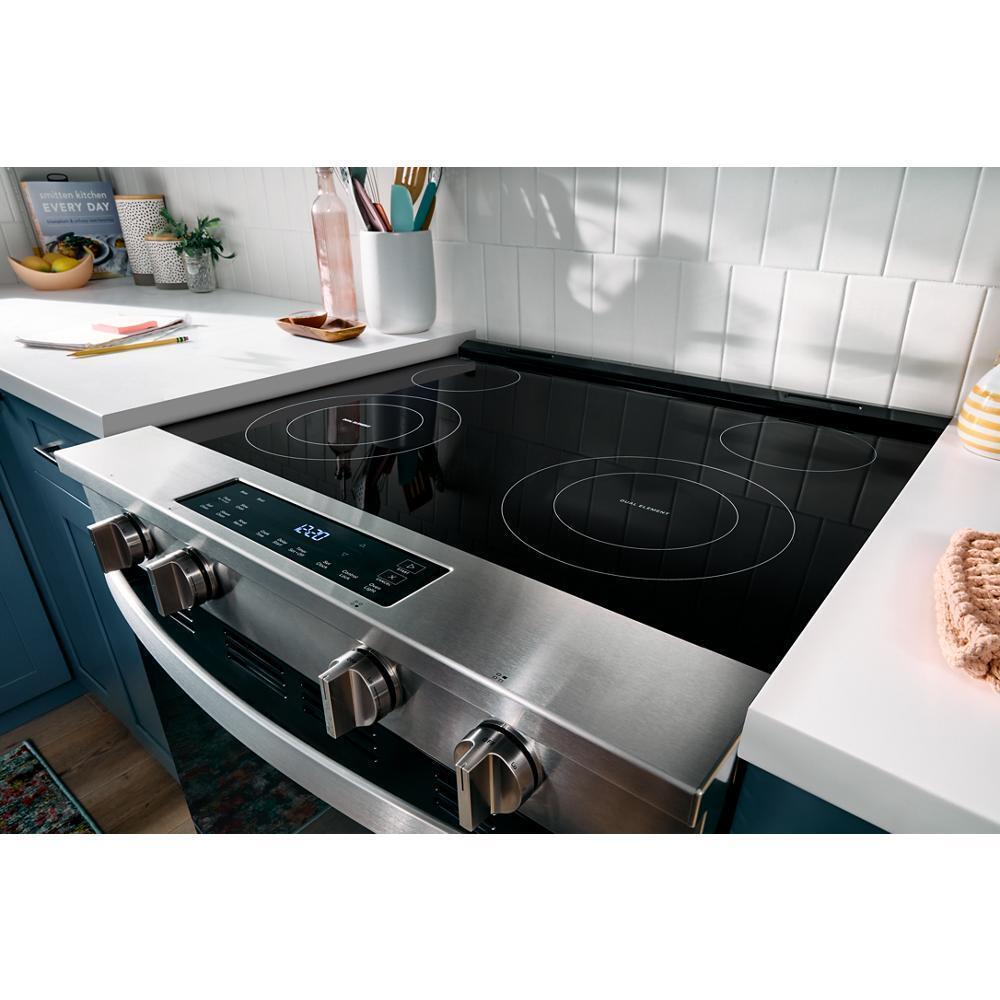 Whirlpool WSES3130SW 30-inch Electric Range with No Preheat and Slow Cook Modes