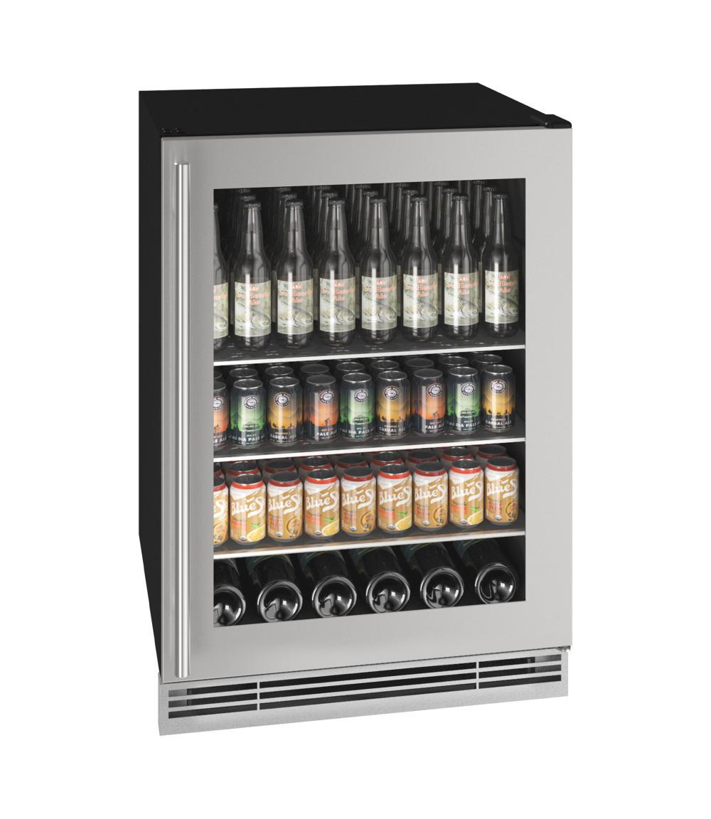 U-Line 24" Beverage Center With Stainless Frame Finish (115 V/60 Hz Volts /60 Hz Hz)